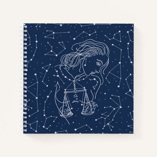 Girl Libra Zodiac Sign Notizblock (Vorderseite)
