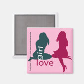 'Girl Liebe' Designer Kühlschrank Manager Magnet (Vorderseite/Rückseite)