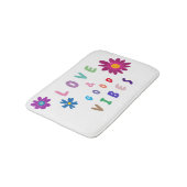 Girl Liebe & Good Vibes farbenfroh Badematte (Schrägansicht)