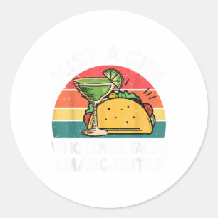 Girl Liebe Tacos Margarita Shirt Cinco De Mayo Mex Runder Aufkleber