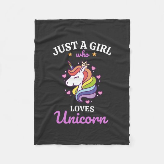 Girl Liebe Unicorn Fleecedecke (Vorderseite)