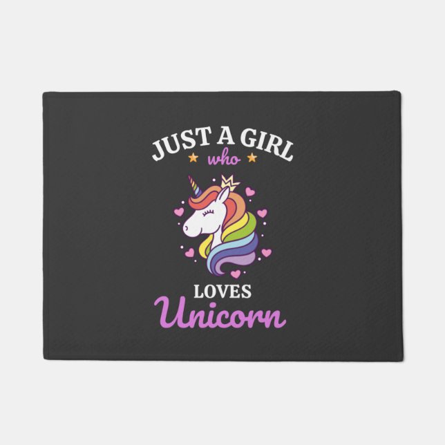 Girl Liebe Unicorn Fußmatte (Vorderseite)