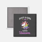 Girl Liebe Unicorn Magnet (Vorderseite/Rückseite)