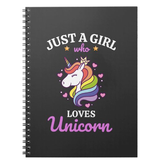 Girl Liebe Unicorn Notizblock (Vorderseite)