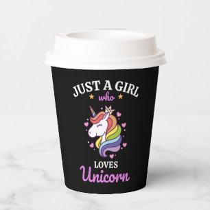 Girl Liebe Unicorn Pappbecher