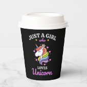 Girl Liebe Unicorn Pappbecher (Vorderseite)