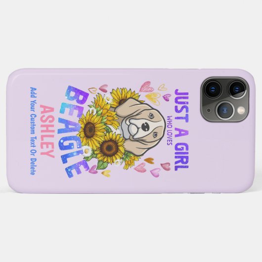 Girl Lieben Beagle Sonnenblume Case-Mate iPhone Hülle (Rückseite (Horizontal))
