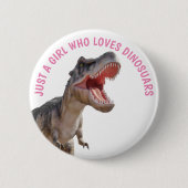 GIRL Lieben Dinosaurier Button (Vorderseite)