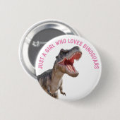 GIRL Lieben Dinosaurier Button (Vorne & Hinten)