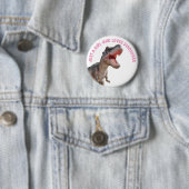 GIRL Lieben Dinosaurier Button (Beispiel)
