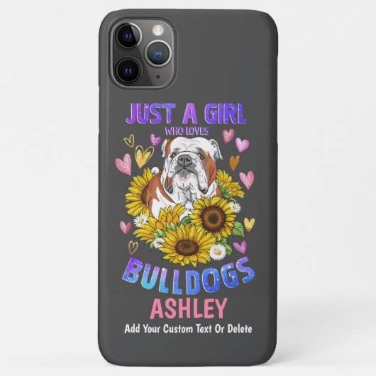 Girl Lieben English Bulldog Sunflower Case-Mate iPhone Hülle (Rückseite)