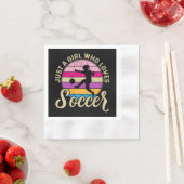 Girl Lieben Fußball Bunter Sonnenuntergang Serviette (Beispiel)