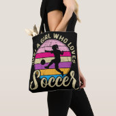 Girl Lieben Fußball Bunter Sonnenuntergang Tasche (Von Nahem)