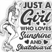 Girl Lieben Sun Skate 4" Kiss Cut Vinyl Sticker (Vorderseite)