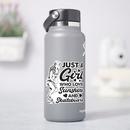 Girl Lieben Sun Skate 4" Kiss Cut Vinyl Sticker (HydroFlask)