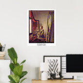 Girl liest einen Brief von Johannes Vermeer Poster (Heimbüro)