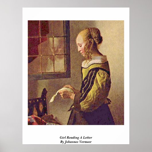 Girl liest einen Brief von Johannes Vermeer Poster (Vorne)