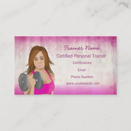 Girl Lifting Personal Trainer Business Card Visitenkarte (Vorderseite)