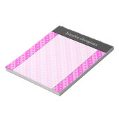 Girl Light Pink & Dark Pink Herzstreifenmuster Notizblock (Rotiert)