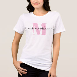 Girl Light Pink und Polka Dot Monogram Tri-Blend Shirt