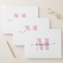 Girl Light Pink und White Polka Dot Monogramm