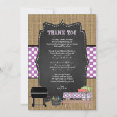 Girl Lila Baby Q Gedicht Dankeschön Karte (Vorderseite)