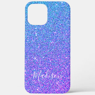 Girl Lila Blue Glitzer Sparkle Ombre Name Case-Mate iPhone Hülle