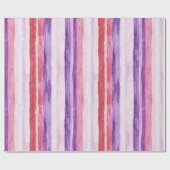 Girl Lila Blush Pink Rote Streifen Geschenkpapier (Flach)