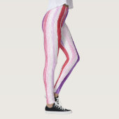 Girl Lila Blush Pink Rote Streifen Leggings (Rechts)