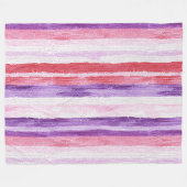 Girl Lila Blush Pink Rote Streifen Weihnachten Fleecedecke (Vorderseite (Horizontal))