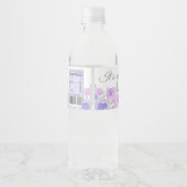 Girl Lila Boho Elephant Baby Shower Wasserflaschenetikett (Rückseite)