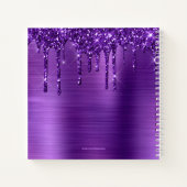 Girl Lila Dripping Glitzer Brush Metal Sketch Notizblock (Rückseite)