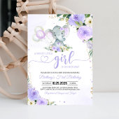 Girl Lila Elephant Babydusche Einladung