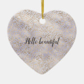 Girl Lila Glam Gold Leopard Printfarbe Keramik Ornament (Vorne)