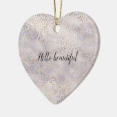 Girl Lila Glam Gold Leopard Printfarbe Keramik Ornament (Links)