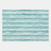 Girl Lila Glitzer Glam Streifen Geschenkpapier Set (Vorderseite 3)