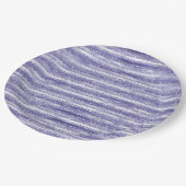 Girl Lila Glitzer Glam Streifen Pappteller (Schrägansicht)