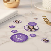 Girl-Lila Glitzer Monogram-Foto Konfetti
