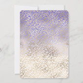 Girl Lila Gold Ombre Leopard Print Einladung (Rückseite)