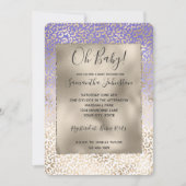 Girl Lila Gold Ombre Leopard Print Einladung (Vorderseite)