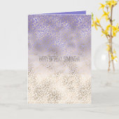 Girl Lila Gold Ombre Leopard Print Karte (Gelbe Blume)