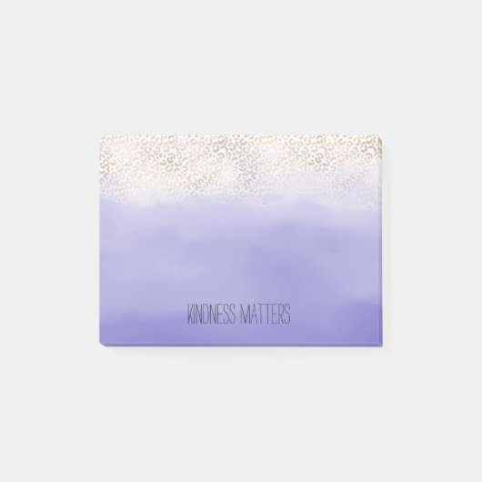 Girl Lila Gold Ombre Leopard Print Post-it Klebezettel (Vorderseite)