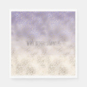 Girl Lila Gold Ombre Leopard Print Serviette (Vorderseite)