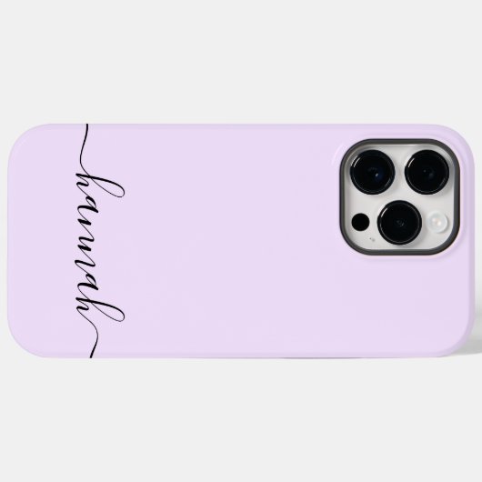 Girl Lila Monogram Modernes Script Personalisiert Case-Mate iPhone Hülle (Rückseite (Horizontal))