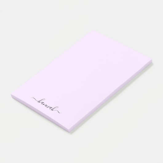 Girl Lila Monogram Modernes Script Personalisiert Post-it Klebezettel (angewinkelt)