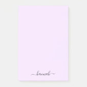 Girl Lila Monogram Modernes Script Personalisiert Post-it Klebezettel (Vorderseite)