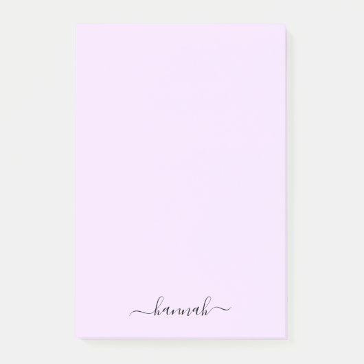 Girl Lila Monogram Modernes Script Personalisiert Post-it Klebezettel (Vorderseite)