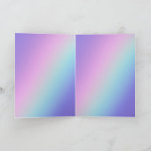 Girl Lila Pink Aqua Silver Mermaid Glitzer Karte (Innenseite)