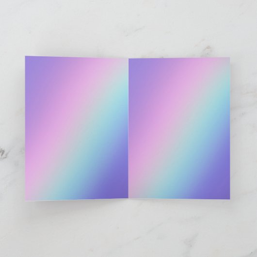 Girl Lila Pink Aqua Silver Mermaid Glitzer Karte (Innenseite)