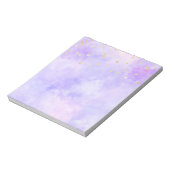 Girl Lila Pink Gefärbte Krawatte Gold Confetti Notizblock (Rotiert)
